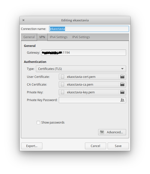 imported profile ovpn