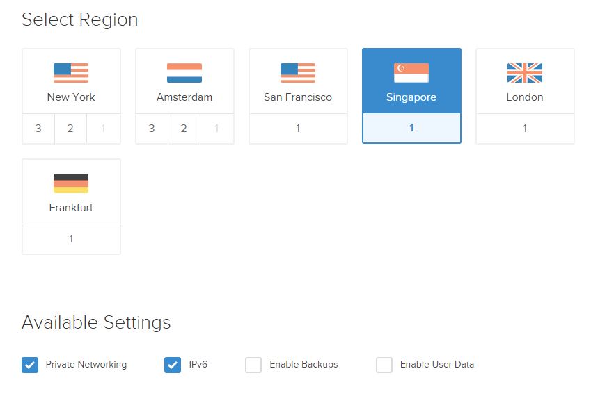 Pilih Server terdekat