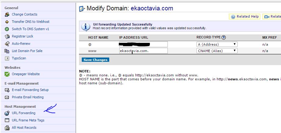 ip address namecheap dirubah