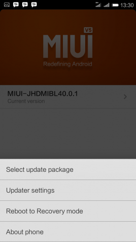 Pilih update package