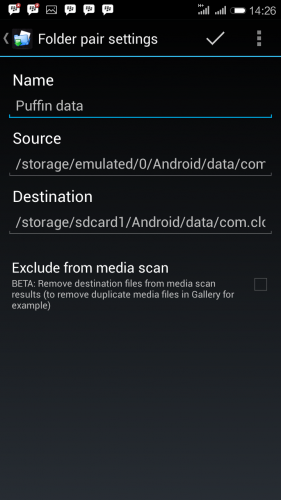 Folder pair setting