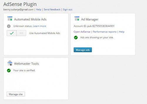 adsense plugin setting