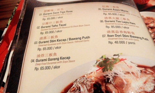 Menu gurami dori