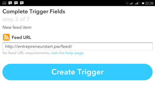 Ketik url feeds anda