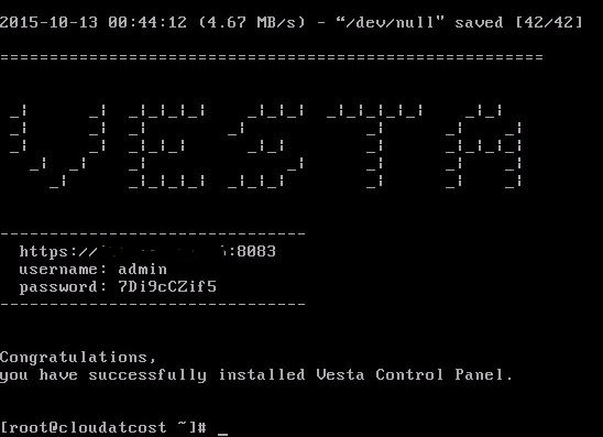 Vestacp install finish