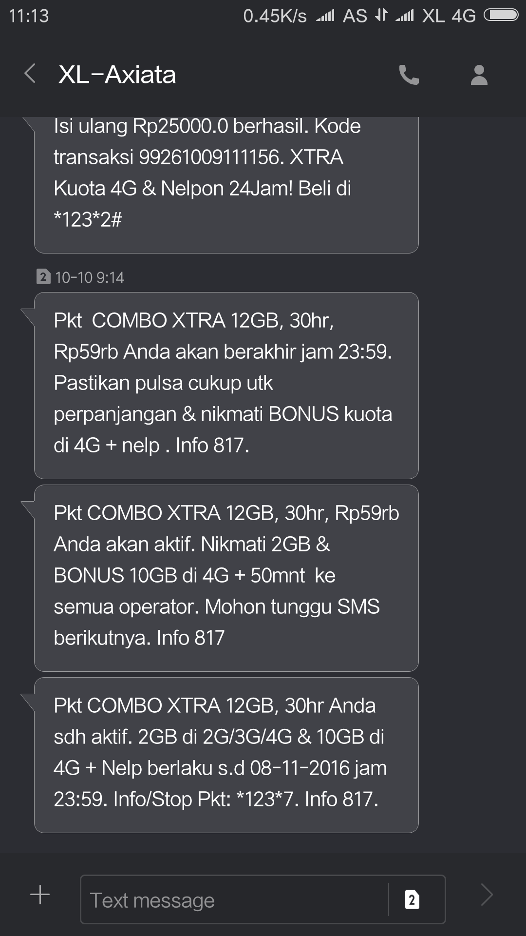 sms perpanjangan