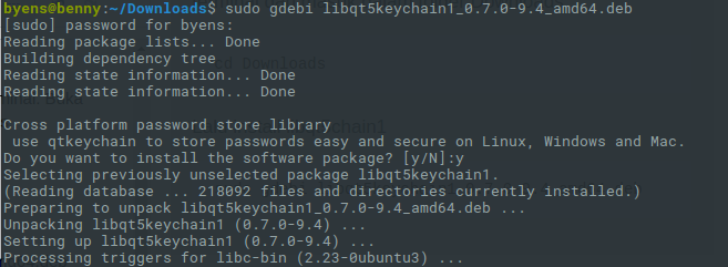 install libqt5keychain1