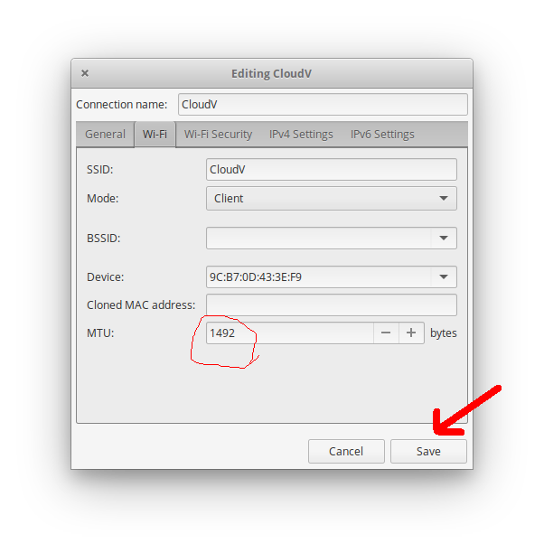 MTU 1492 wlan