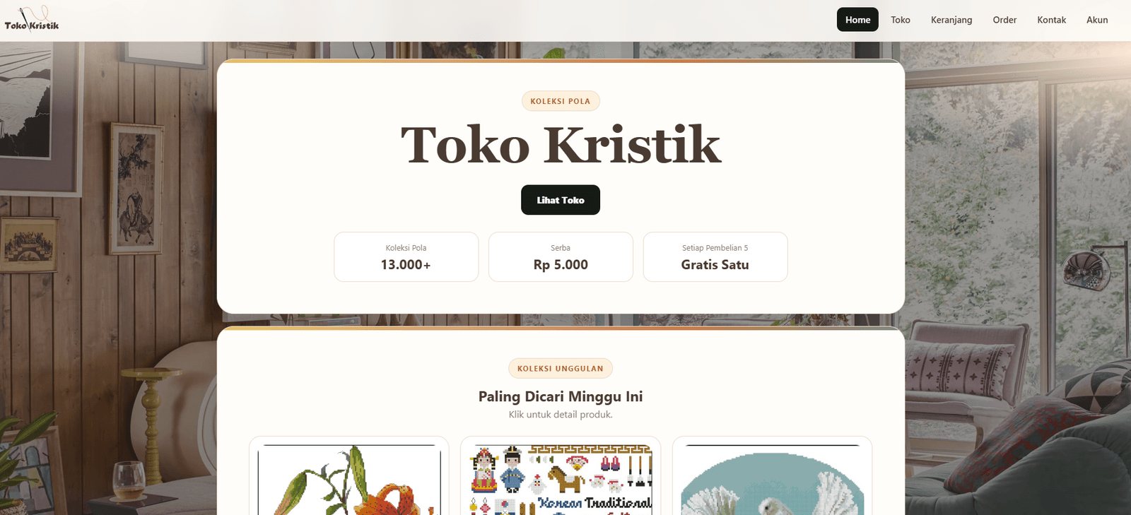 Toko Kristik website ecommerce by Nelson