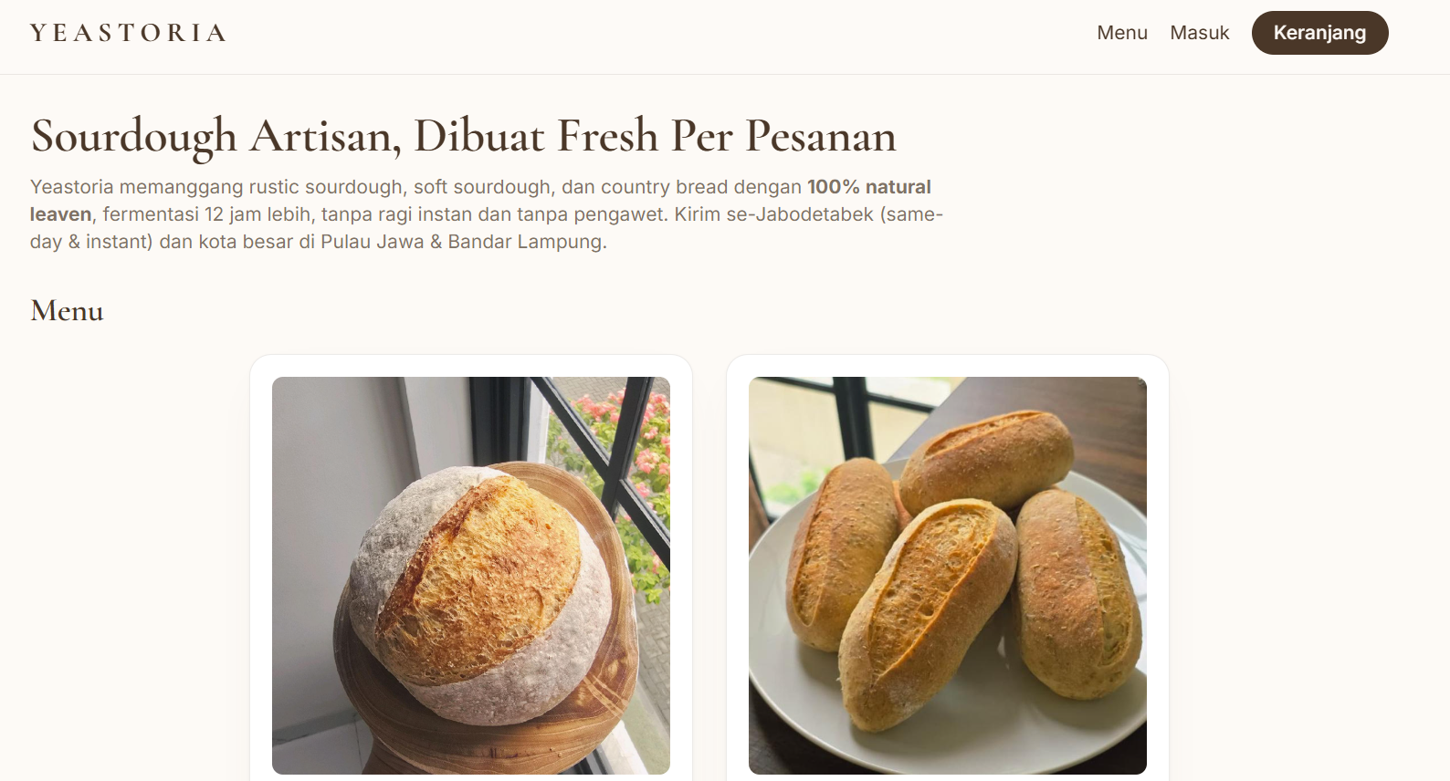 Yeastoria Sourdough Website Ecommerce yeastoria.entrepreneurstart.pw